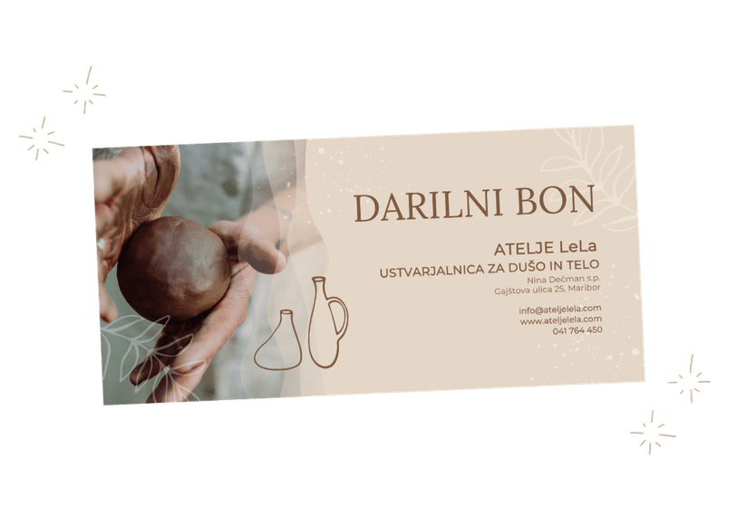 glina, darilni bon, darilo. ideja za darilo, lončarska delavnica, delavnica, tečaj, tečaj oblikovanja gline